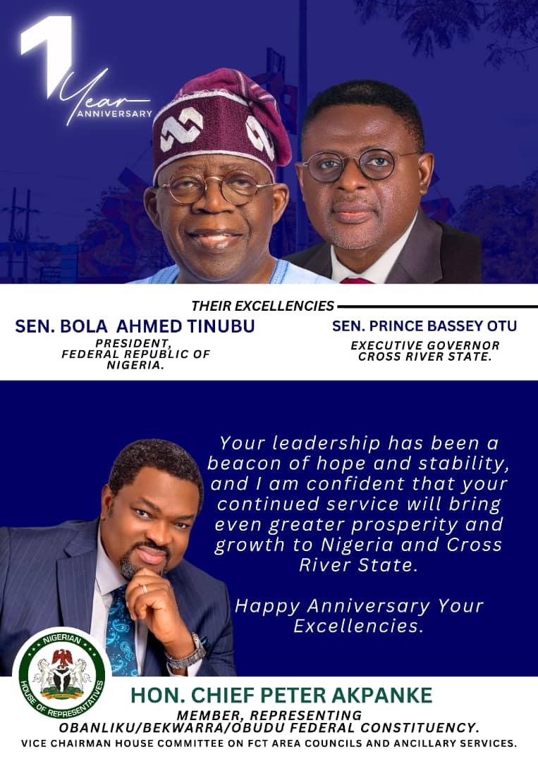 Akpanke Congratulates Tinubu, OTu On One Year Anniversary In Office