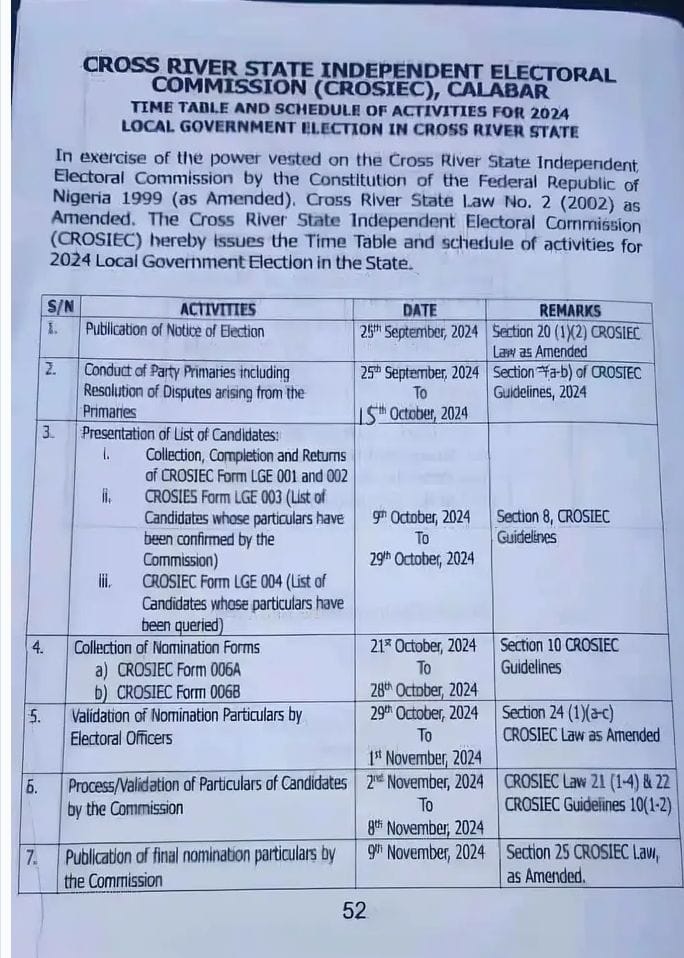 Obono-Obla Wants CROSIEC To Clarify It’s Own TimeTable