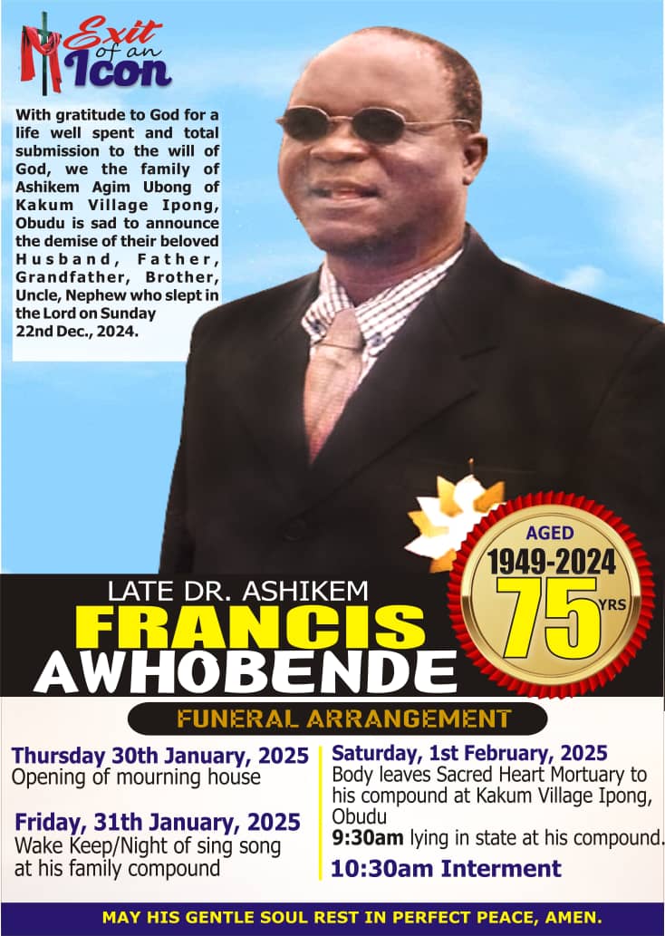 First Disabled/Blind Graduate In C’River, Francis Ashikem To Be Laid To Rest In Obudu